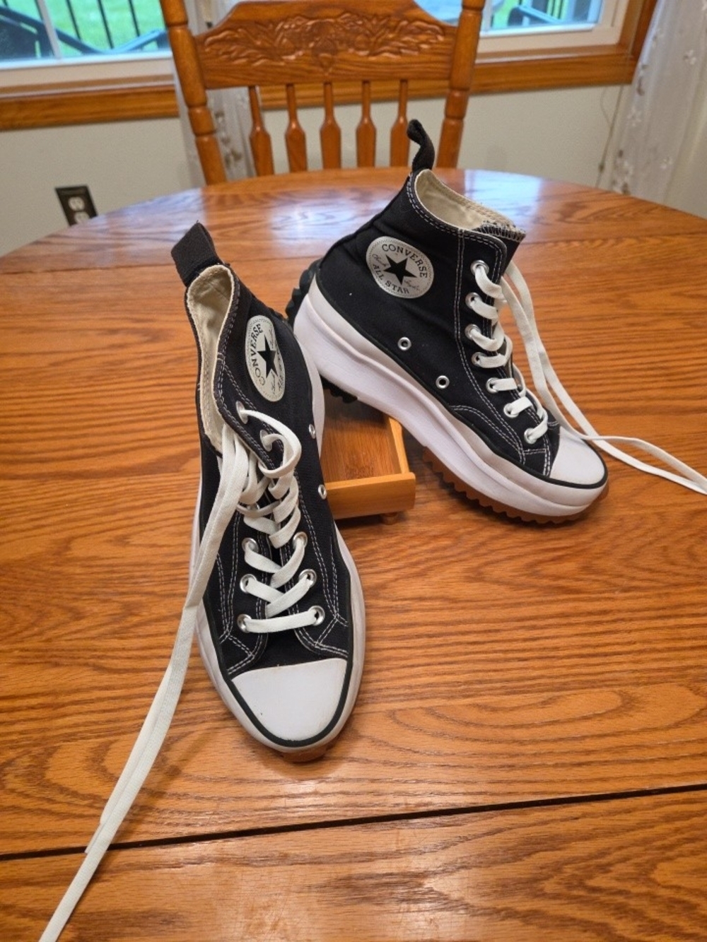 Converse Chuck Taylor Black High-Top Platform Sneakers Men S6 Women S7.5